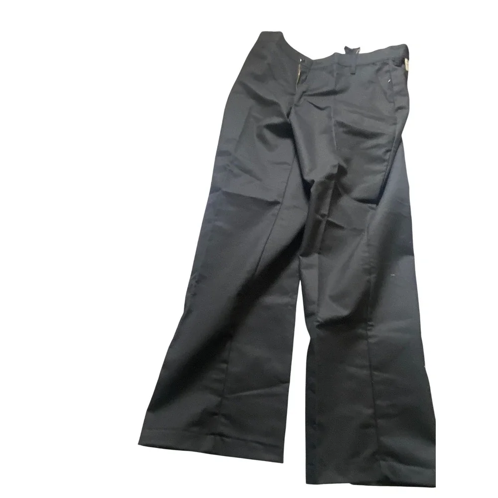 Mens Black Dress Pants Flat Front Straight‎ Leg Formal Trousers Size 38